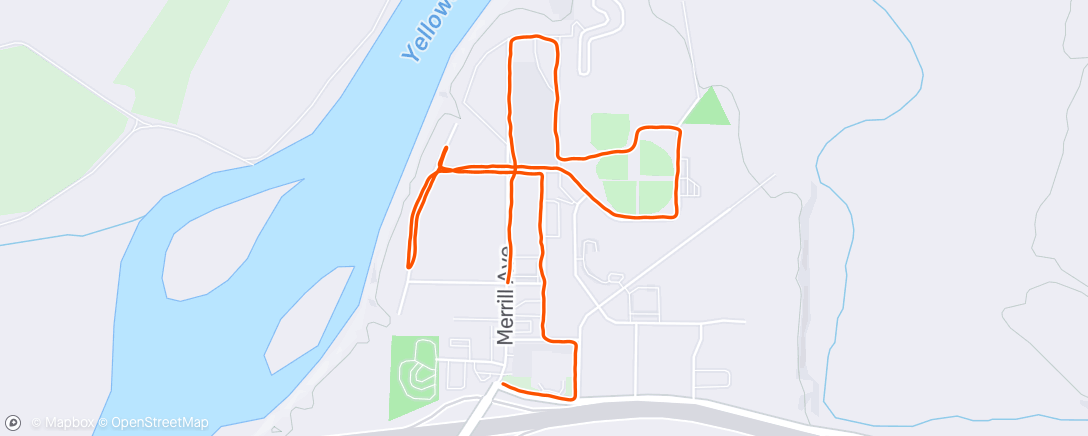 Map of the activity, Afternoon Run