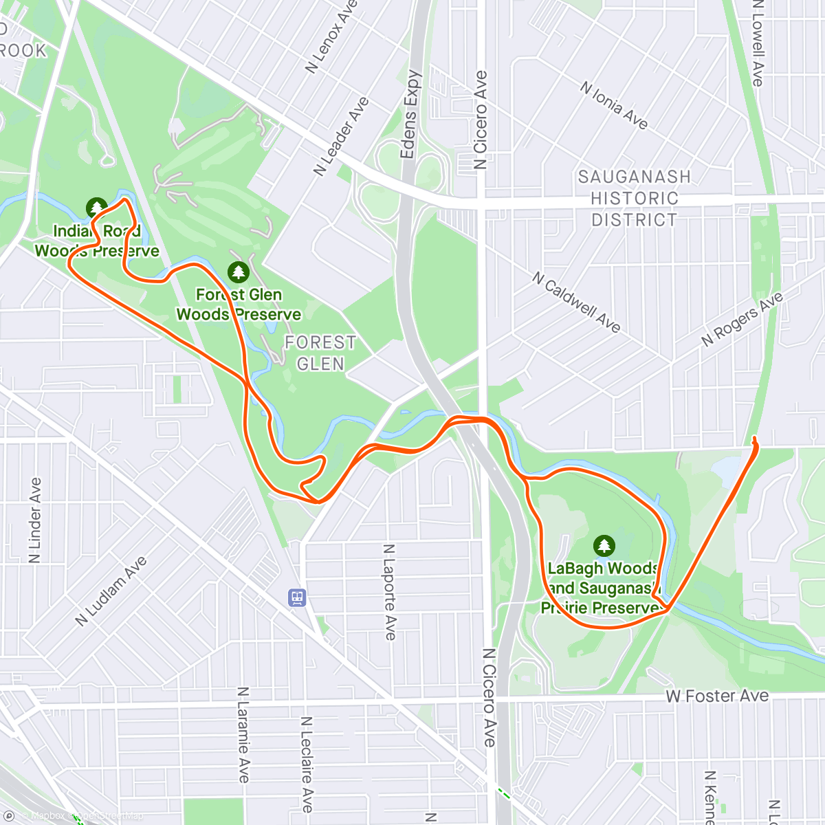 Map of the activity, North Branch River trails