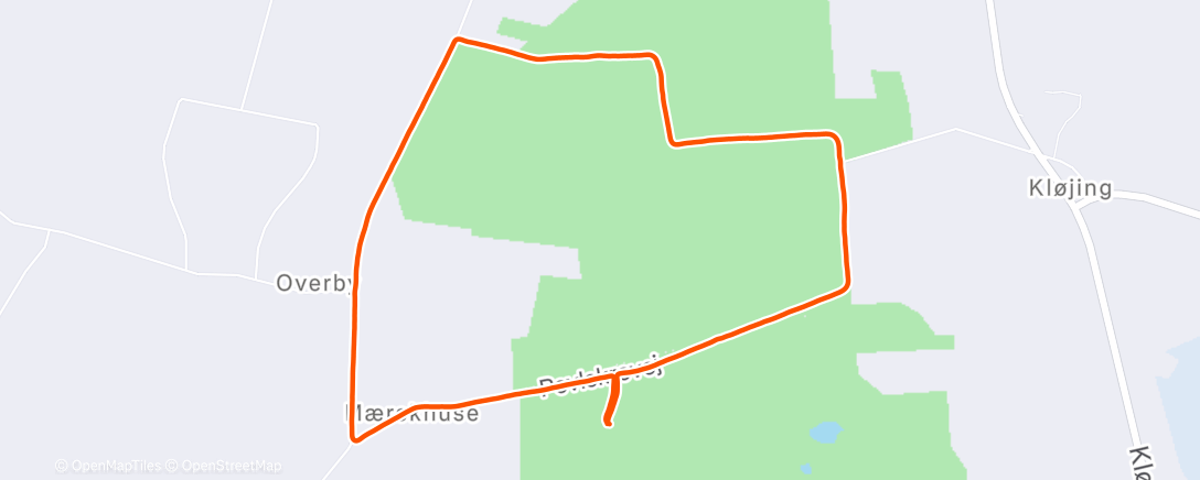 Map of the activity, Afternoon Run