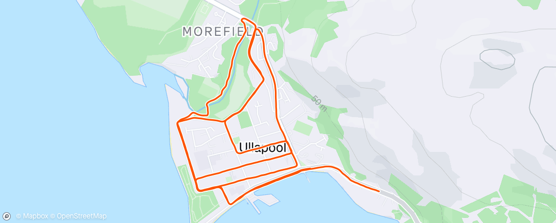 Map of the activity, Afternoon Run