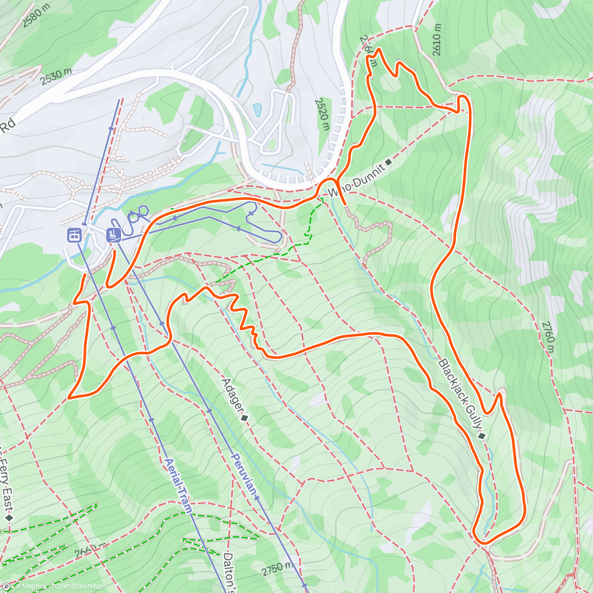 Map of the activity, Morning Hike