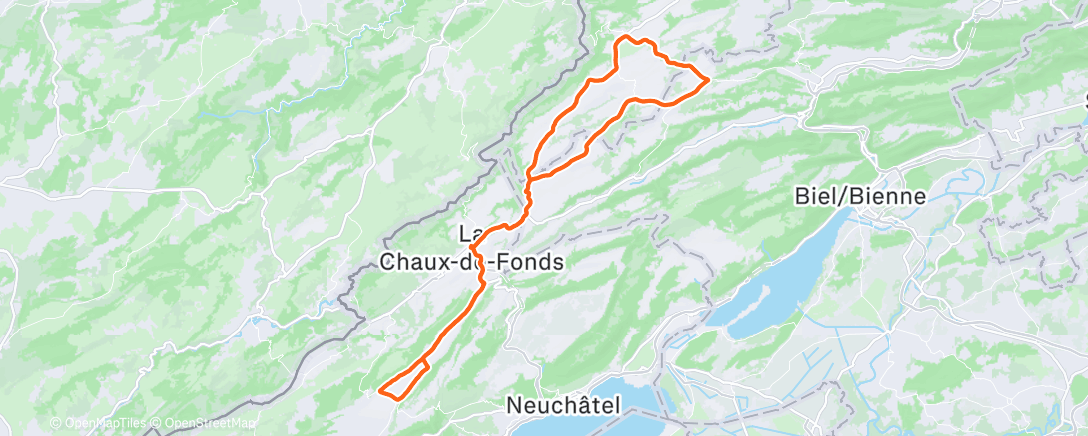 Map of the activity, Sortie vélo le midi