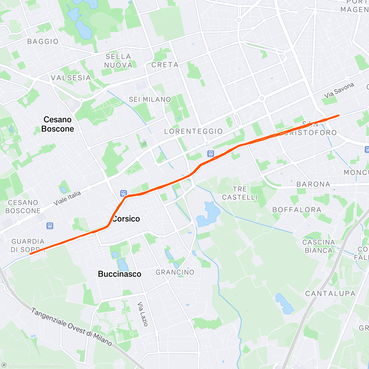 Map of the activity, Naviglio 2x4000+bonus