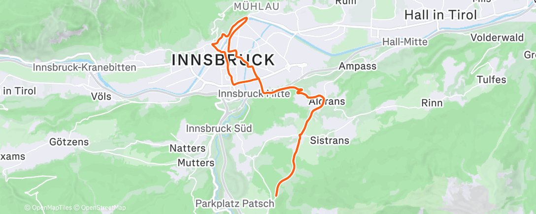 Карта физической активности (Zwift - TrainerRoad: Birch on Innsbruck KOM After Party in Innsbruck)