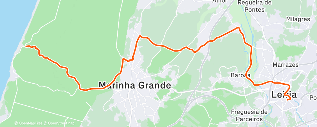 Map of the activity, Afternoon Ride