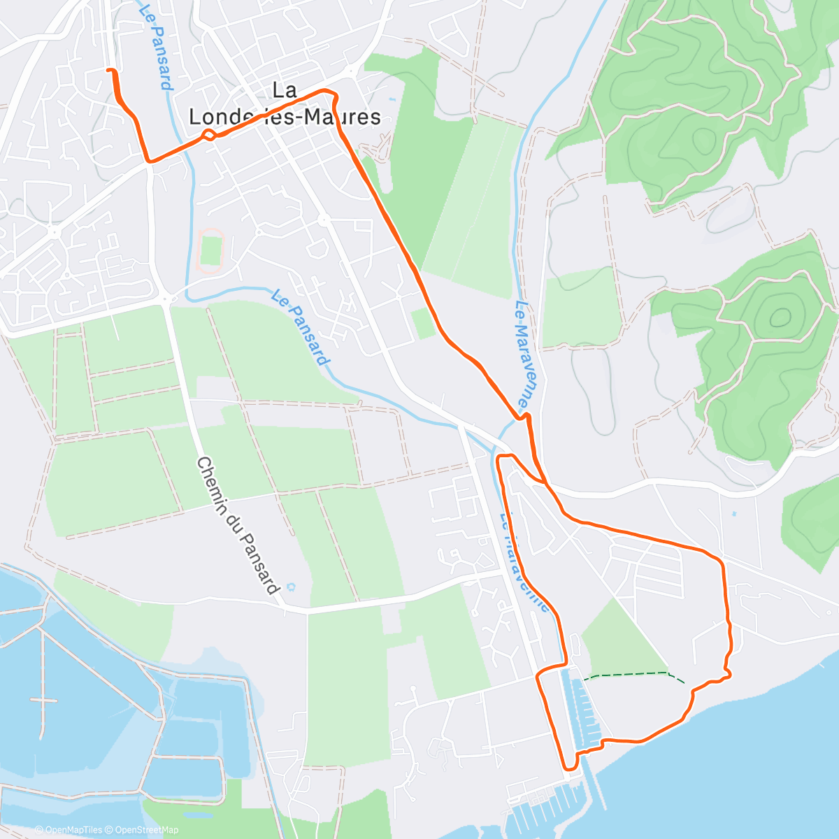 Map of the activity, Morning Run