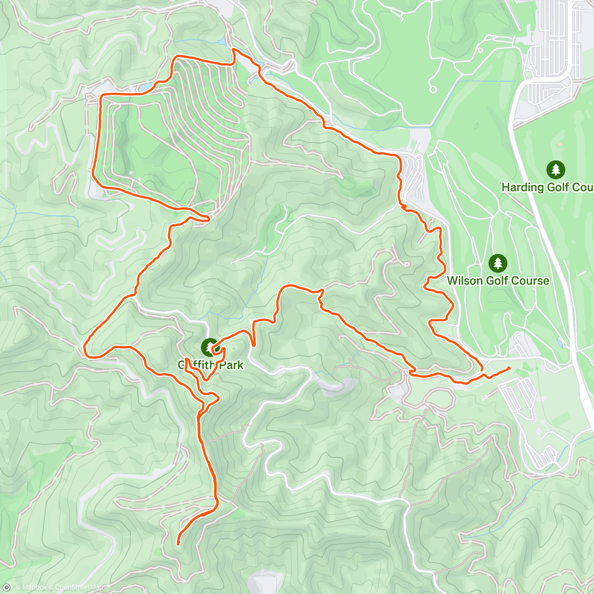 Map of the activity, Wednesday Night Hike