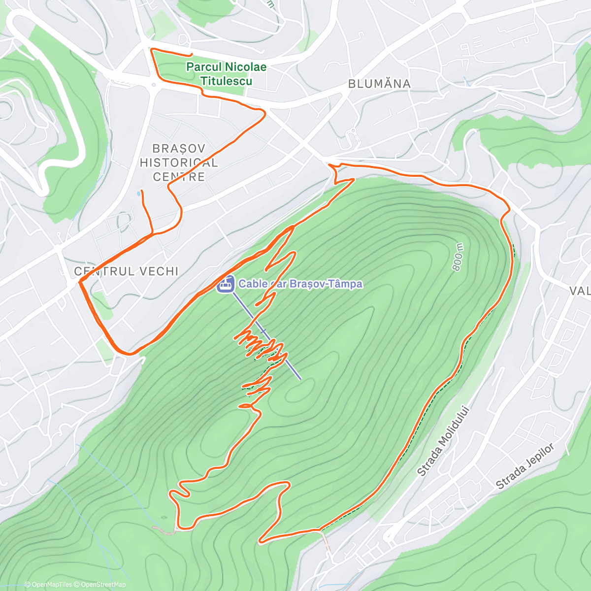Map of the activity, Afternoon Trail Run