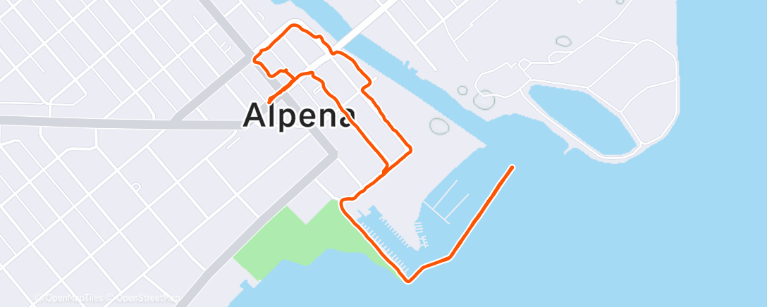 Map of the activity, Winter walk downtown Alpena