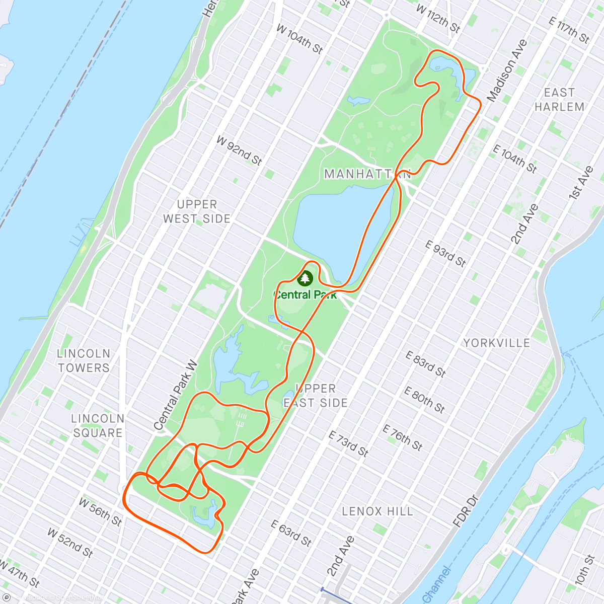 Map of the activity, Zwift - 15min varied tempo #2 in New York