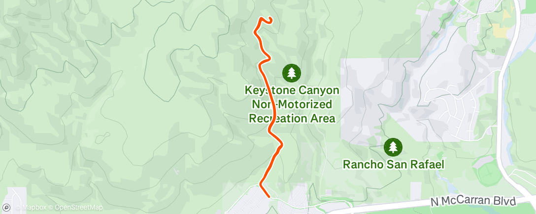Map of the activity, Afternoon Trail Run