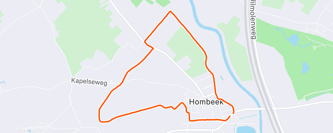 Map of the activity, Namiddagsessie trailrunning
