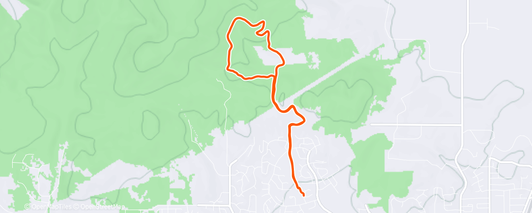 Map of the activity, Afternoon Run