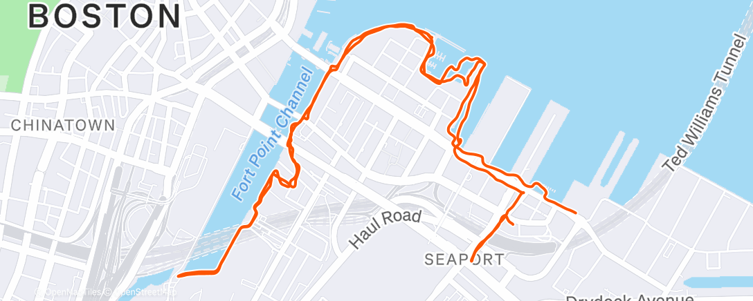 Map of the activity, Boston running