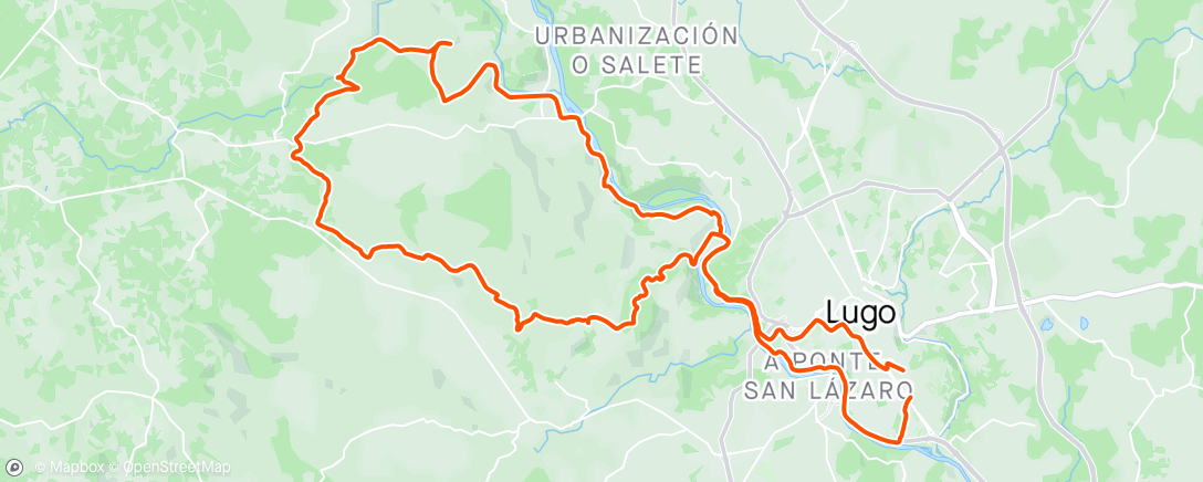 Mapa da atividade, Afternoon Mountain Bike Ride