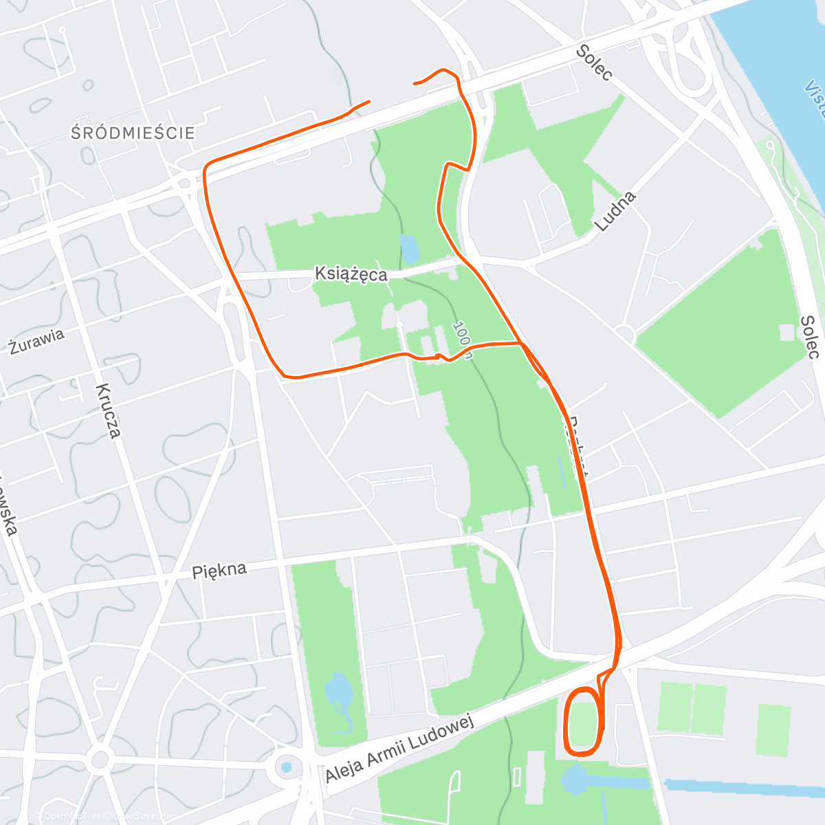 Map of the activity, Fat Burning Run (67% MHR, fasted cardio)