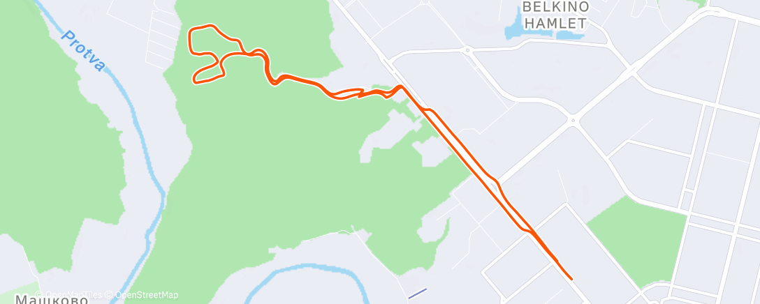 Map of the activity, Evening Run