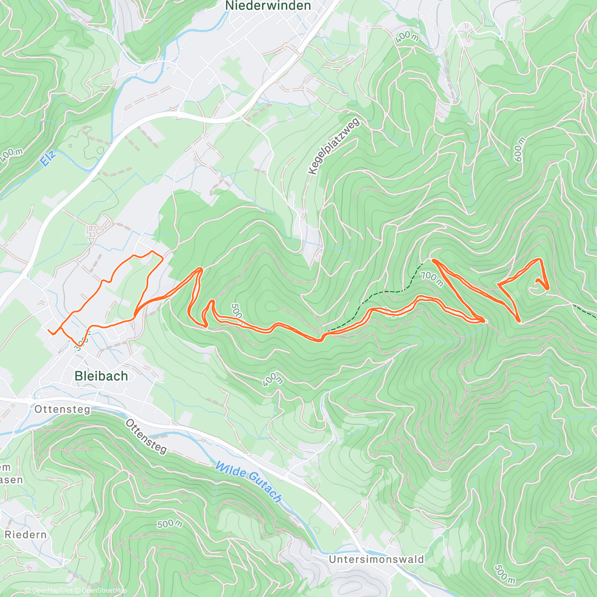 Map of the activity, Hörnleberg - SV Waldkirch