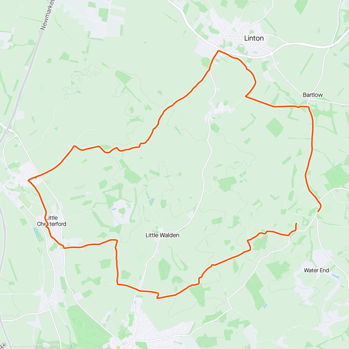 Map of the activity, Ashdon Velo Mountain Bike Ride