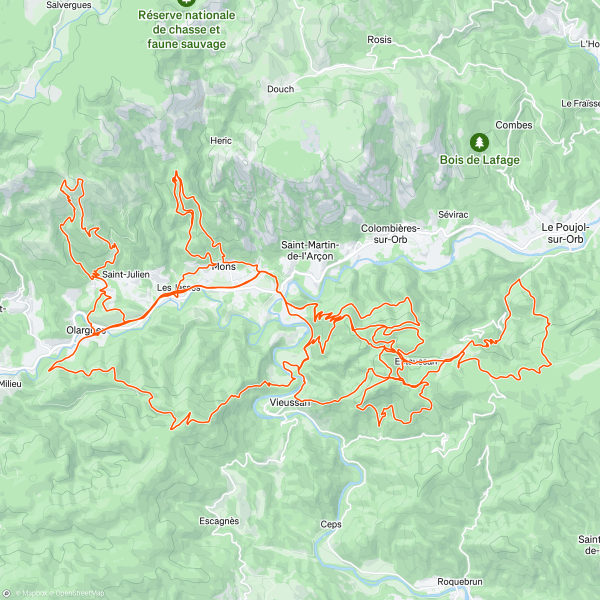 Map of the activity, Vélo du matin