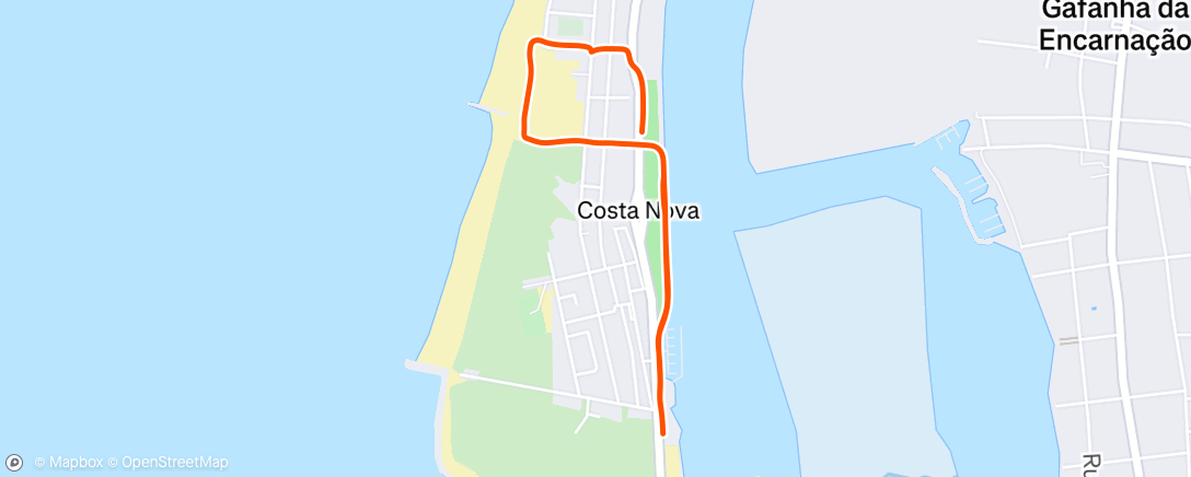 Map of the activity, Costa Nova Morning Walk 🌊