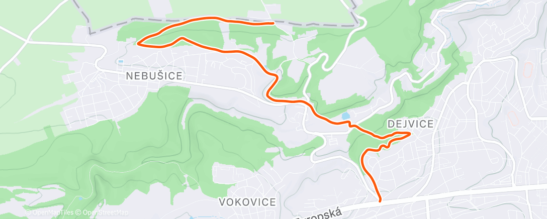 Map of the activity, Afternoon Run