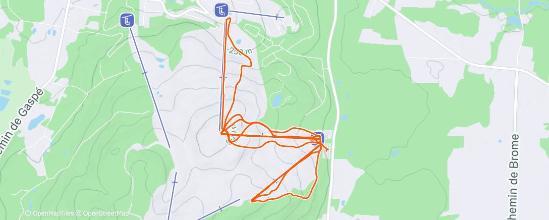 Map of the activity, Ski alpin le matin