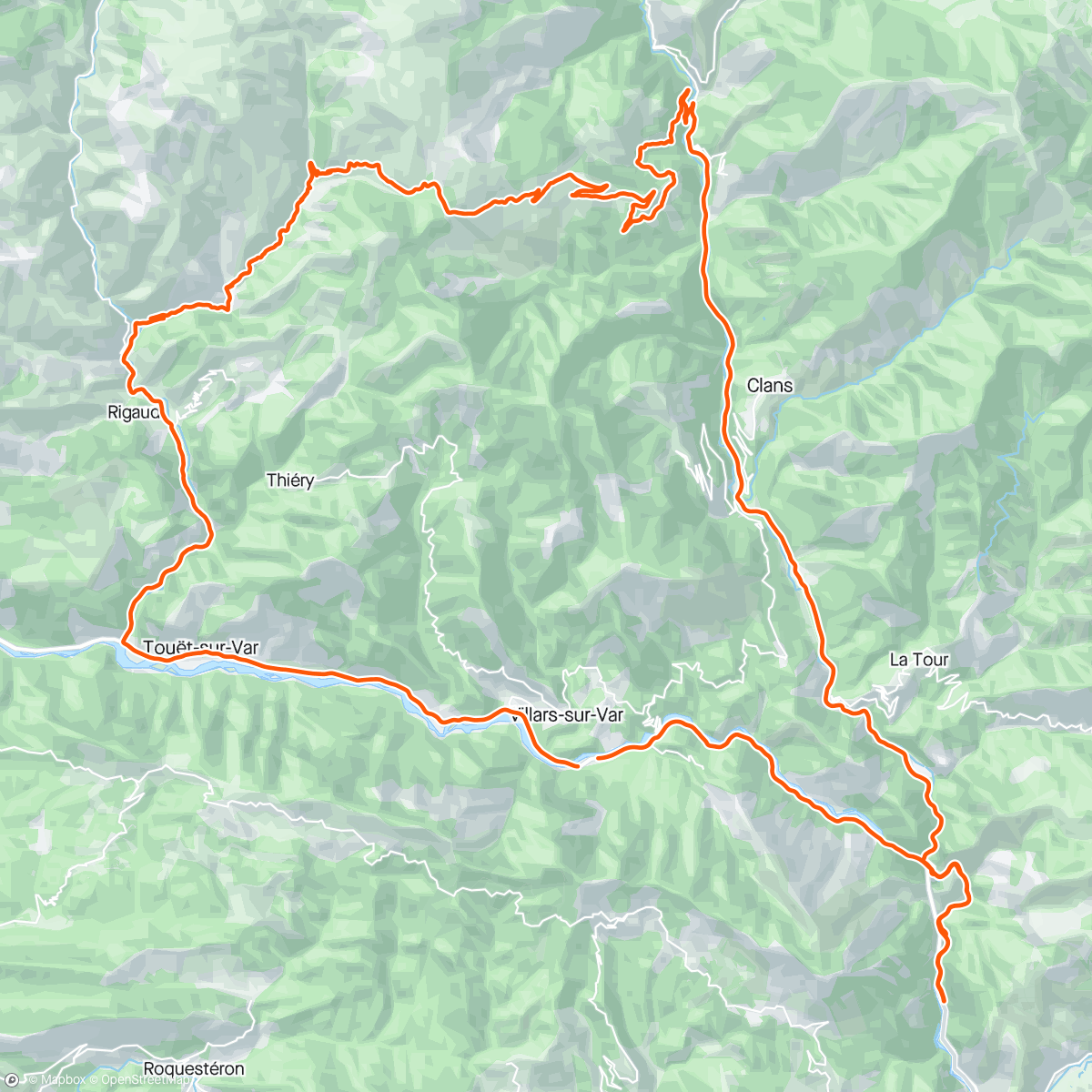 Map of the activity, Villars/Var - Gorges du Cians - Col de la Sinne