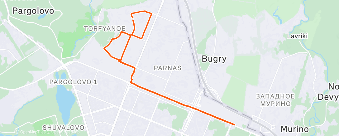 Map of the activity, Утренний забег