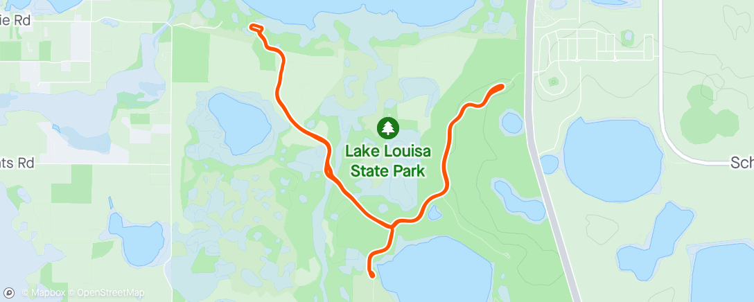 Map of the activity, Lake Louisa—> better going down than up - 😂