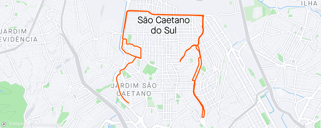 Map of the activity, Manhã Treino