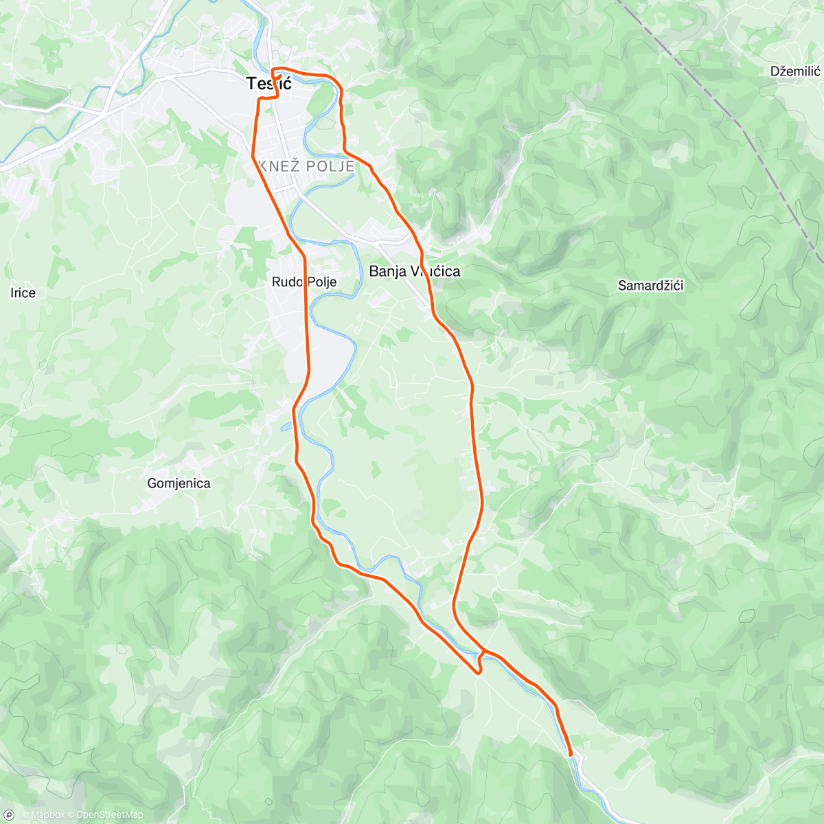 Map of the activity, Evening Ride