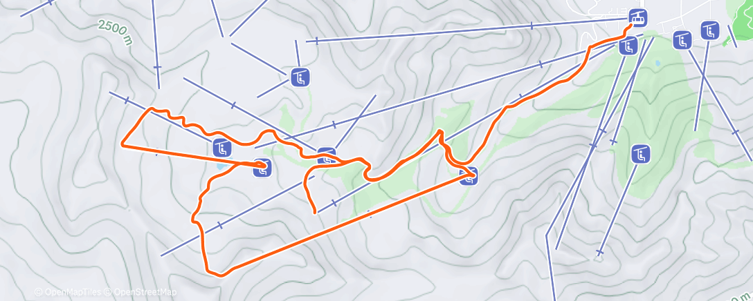 Map of the activity, Ski day 5: Palisades