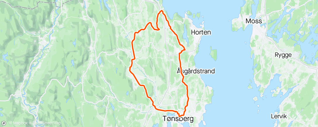 Mapa de la actividad (Slagen-Tønsberg - Ramnes - Våle med Knut)