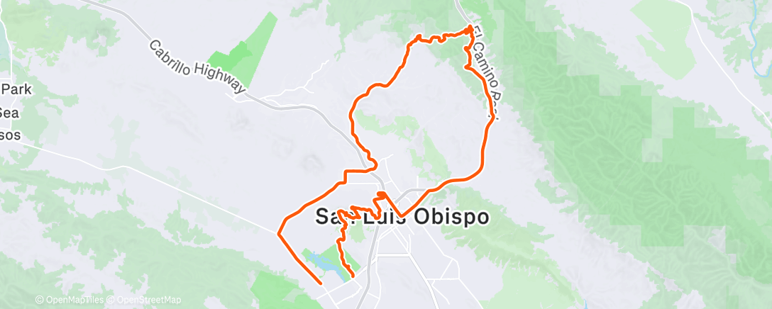 Map of the activity, Cycling