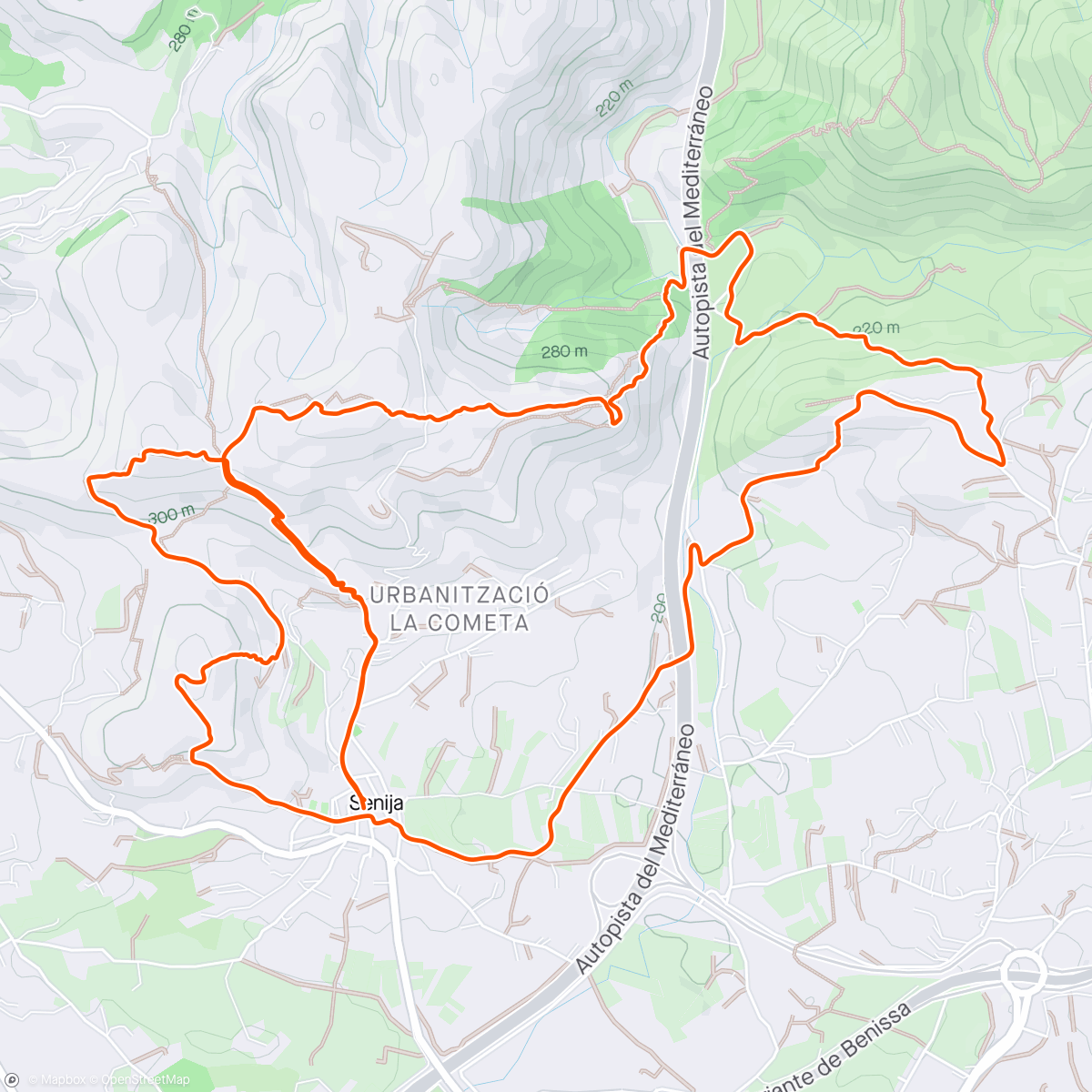 Map of the activity, Sprint trail senija ⛰️