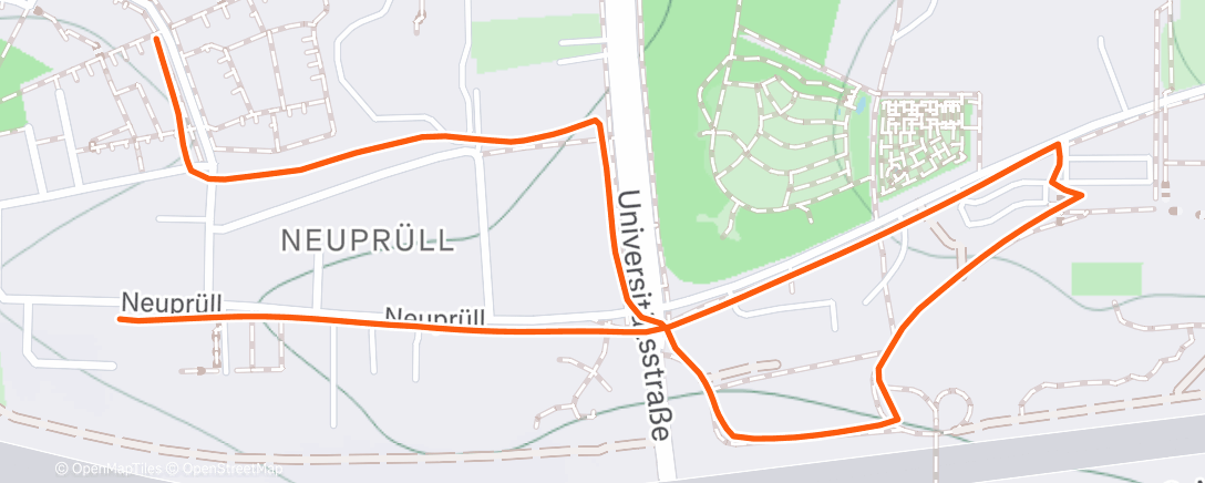 Map of the activity, Lauf am Nachmittag