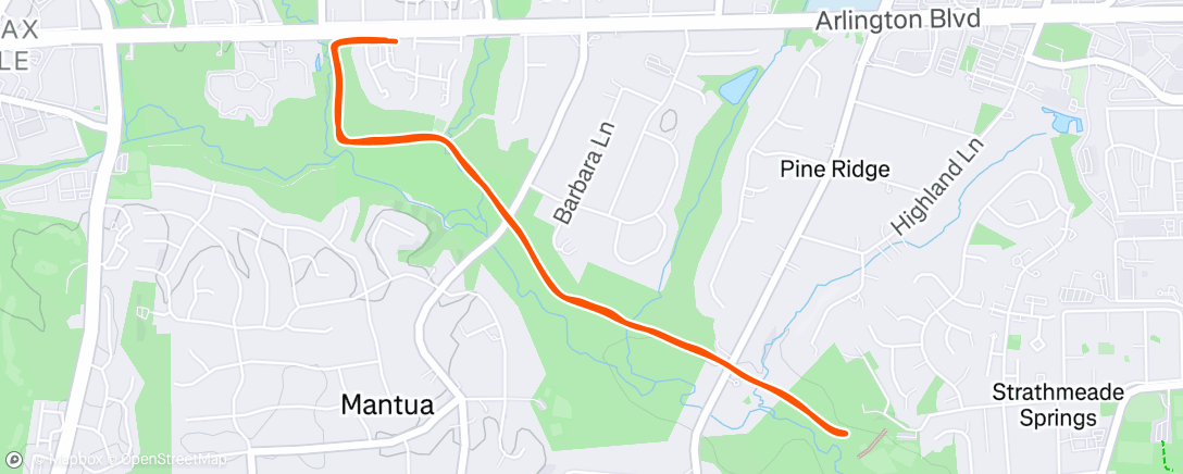 Map of the activity, Pond Run 5k