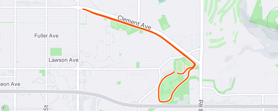 Map of the activity, Afternoon Run