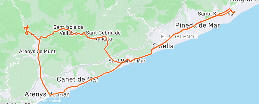 Map of the activity, Santa Susanna - Collsacreu