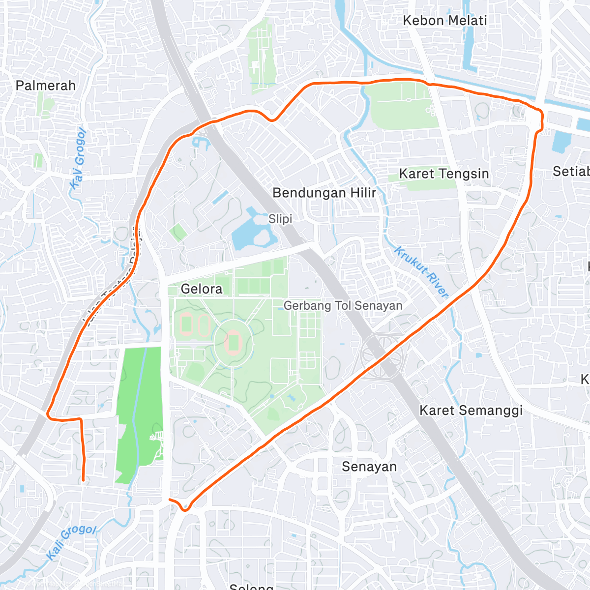 Map of the activity, Morning Run