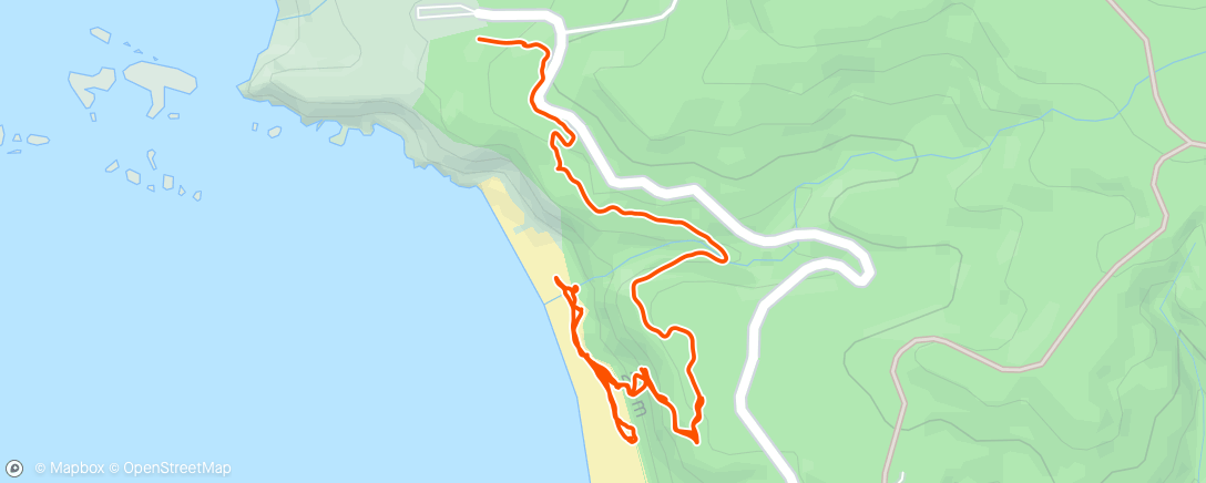 Map of the activity, Birthday Beach Hike.
