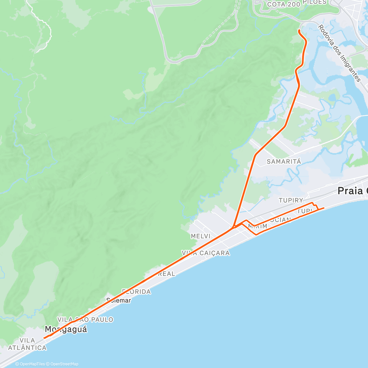 Map of the activity, Domingo passeio