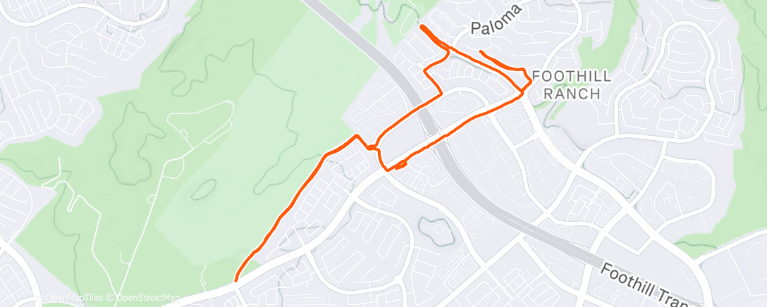 Map of the activity, Borrego Trail & a Starbucks Stop