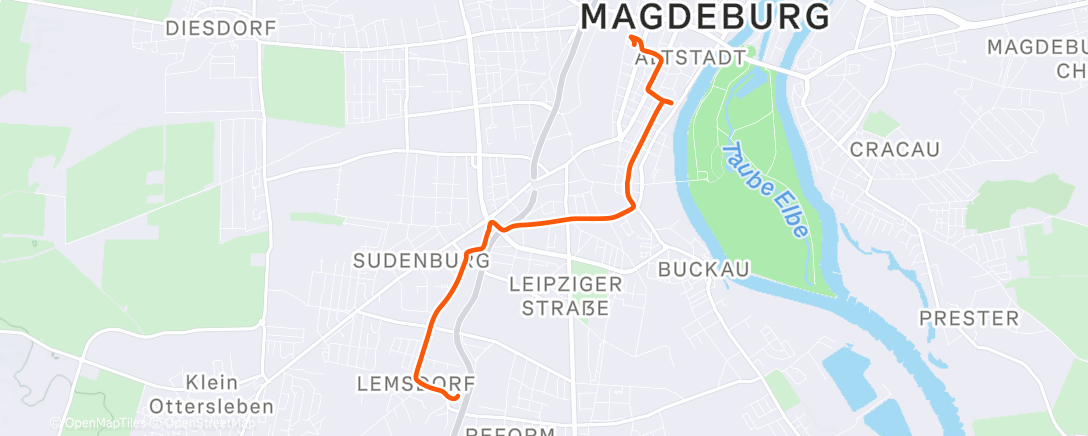 Map of the activity, Abendradfahrt