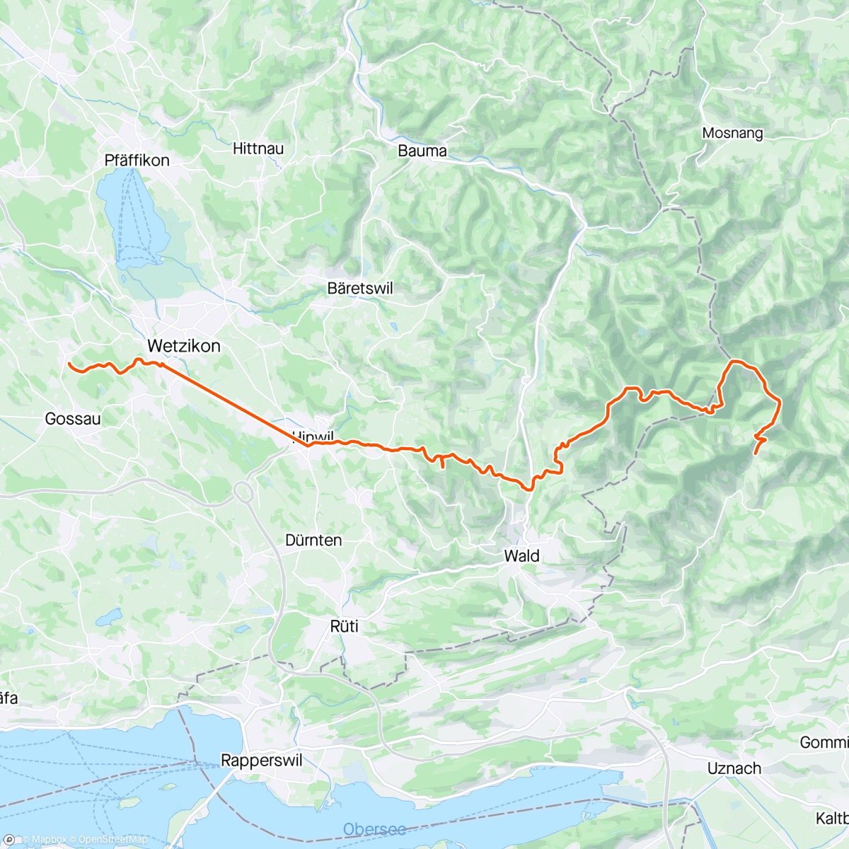 「Chamm, Habrütispitz, Dägelsberg, Hüttchopf, Bachtel」活動的地圖