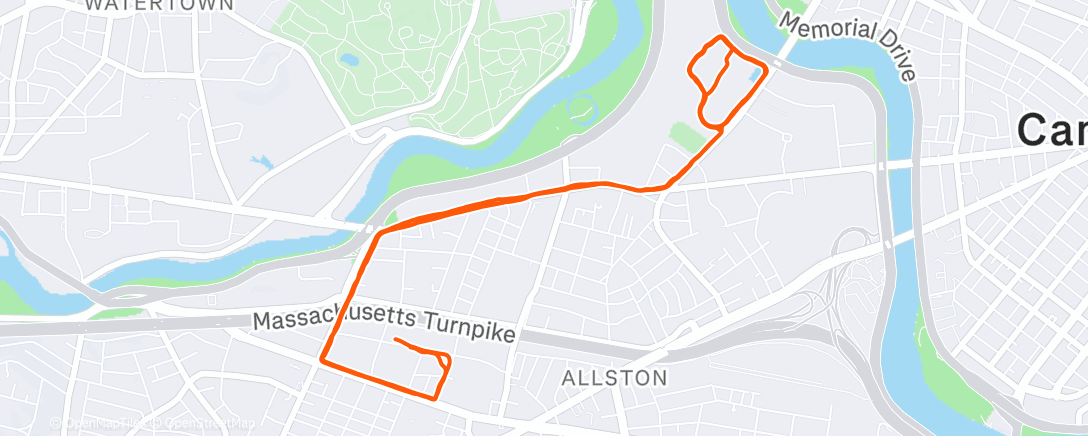 Map of the activity, A lil too icy to workout