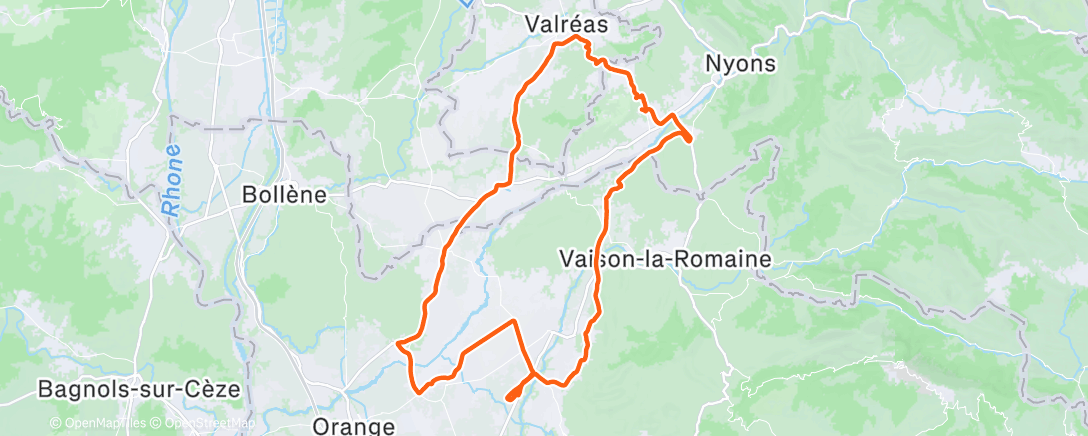 Map of the activity, Sortie vélo le matin