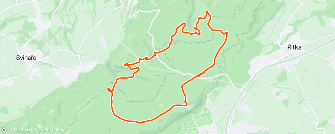 Map of the activity, Afternoon Run