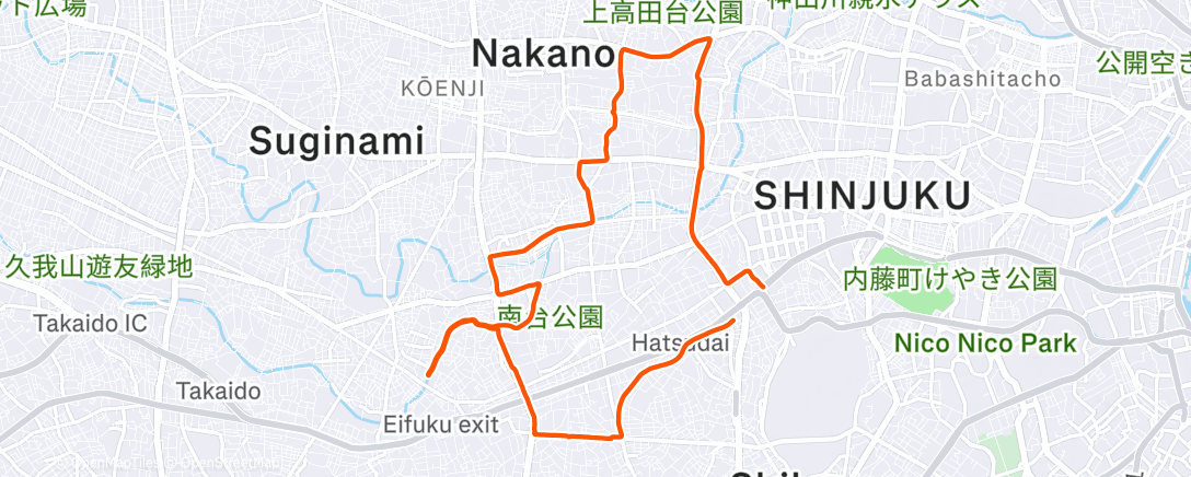 Map of the activity, Morning Run